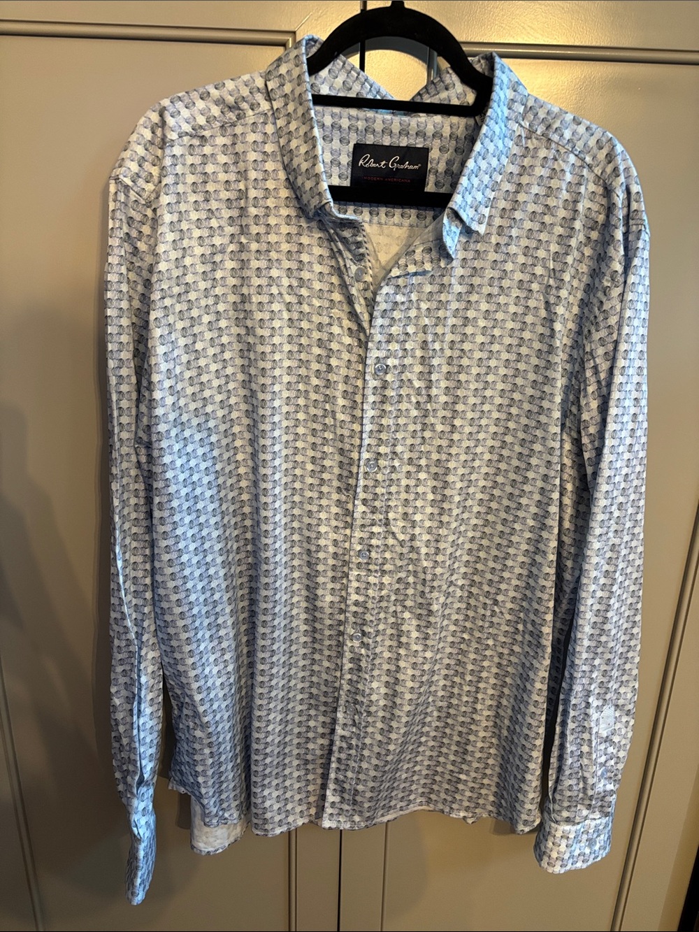 Robert Graham Light Blue Geometric Button-Down Shirt. Gorgeous! 3XL
